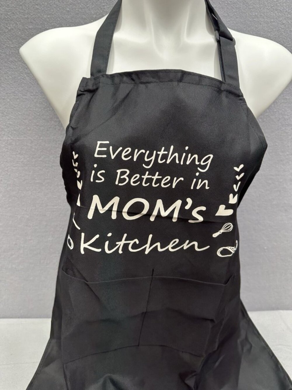Black Kitchen Apron Everything Is Better In Moms Kitchen Two Pocket Cooking Gift